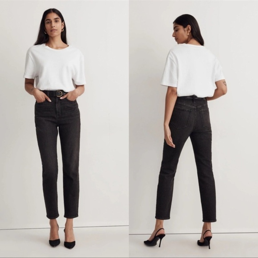 MADEWELL THE MOM‎ JEANS IN HILLSHORE BLACK WASH SIZE 29